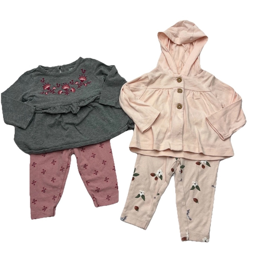 Carters Baby Girl 6 Months Spring Outfits Pants Long Sleeves Hoodie